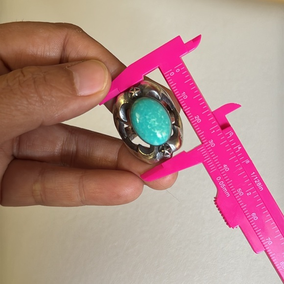 Native American Sterling Silver and Turquoise Ring size 9.5